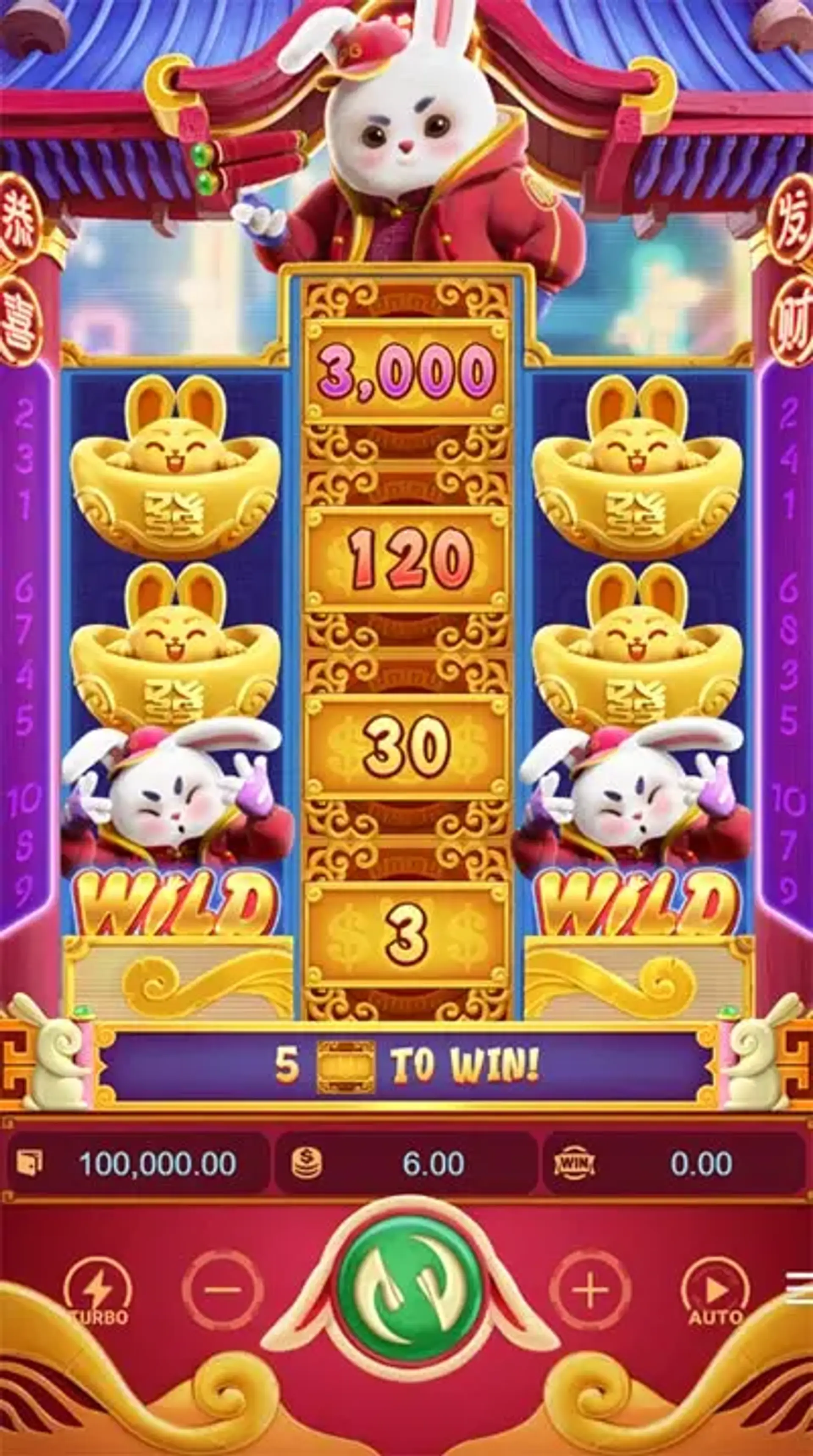 Fortune Rabbit no celular — slot PG Soft rodando em smartphone Android e iPhone